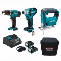 Combo rotomartillo sierra caladora y atornillador de impacto DK0095NX1JV Makita